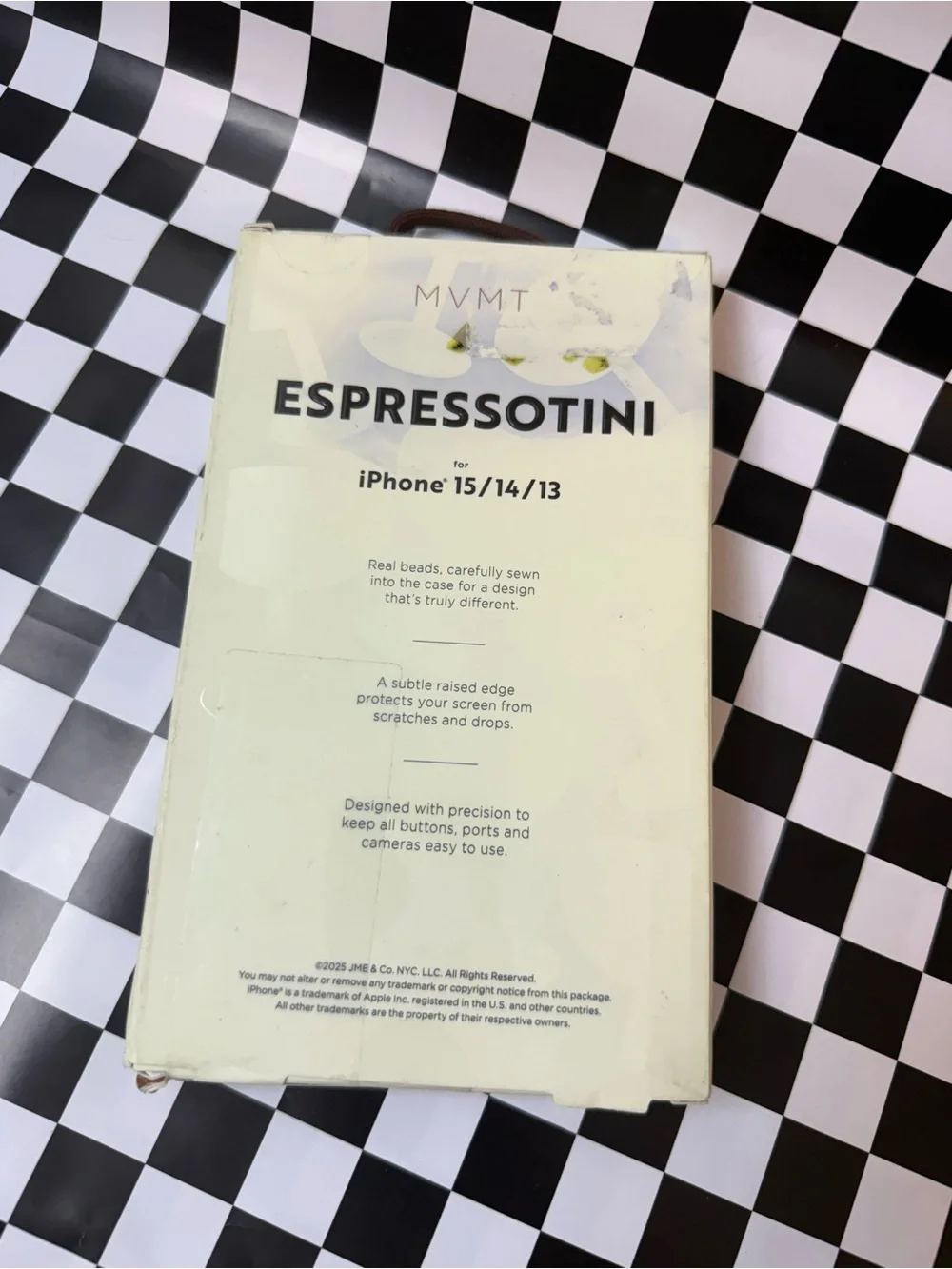 MVMT Brown Beaded Phone Case with Cream & Tan espresso martini